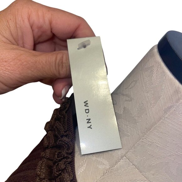 WD NY Womens Cardigan And Tank Top Brown Set Size Large Y2K Ribbed New - Picture 8 of 10